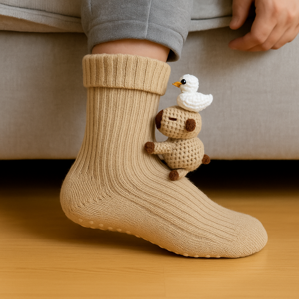 Cozy Animal 3D Non Slip House Socks