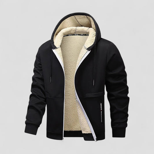 VogeLuxe | Men’s Sherpa-Lined Hooded Zip Jacket