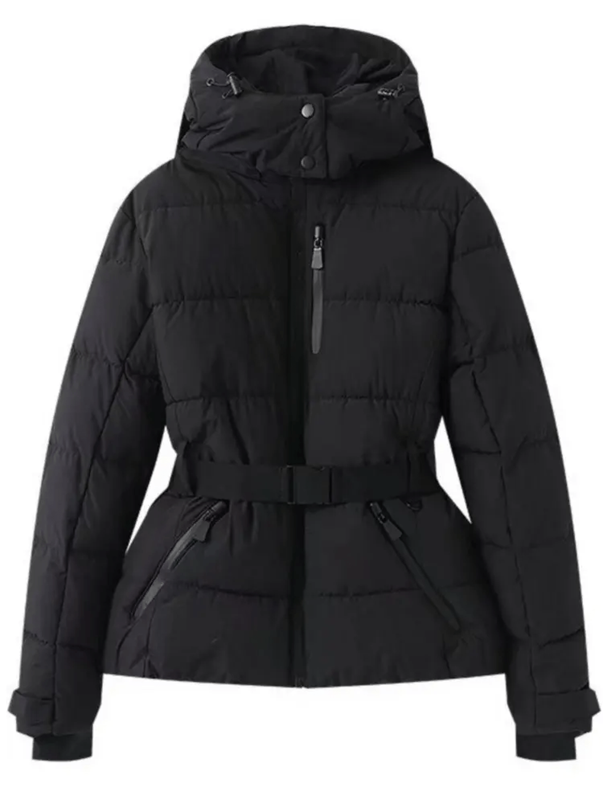 Warm Waterproof Snow Jacket For Skiing With Adjustable Belt