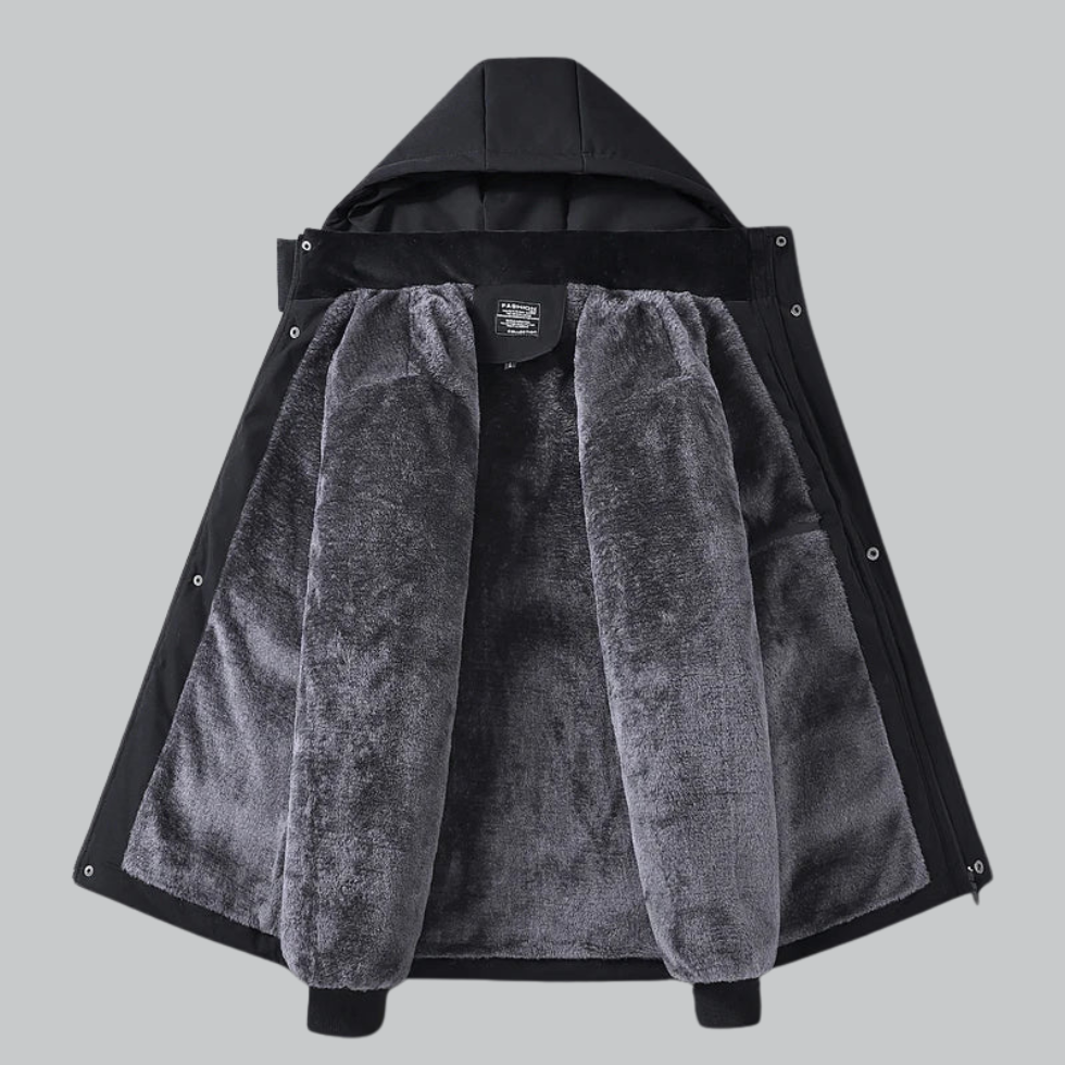 VogeLuxe | Men’s Fleece-Lined Detachable Hood Parka