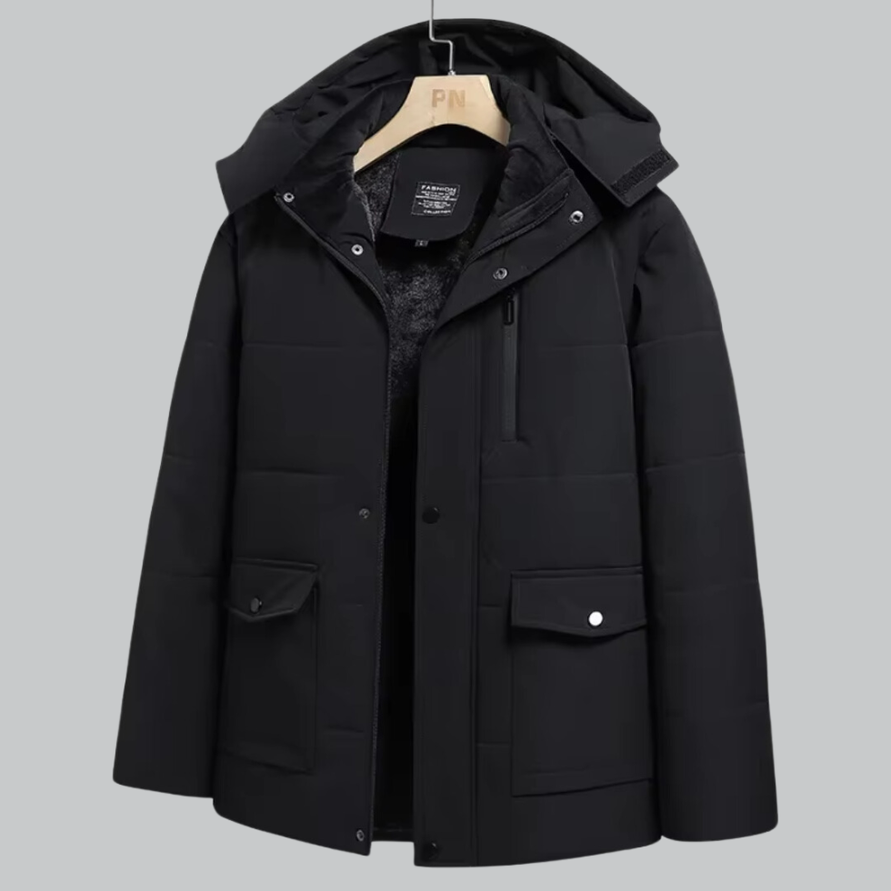 VogeLuxe | Men’s Fleece-Lined Detachable Hood Parka