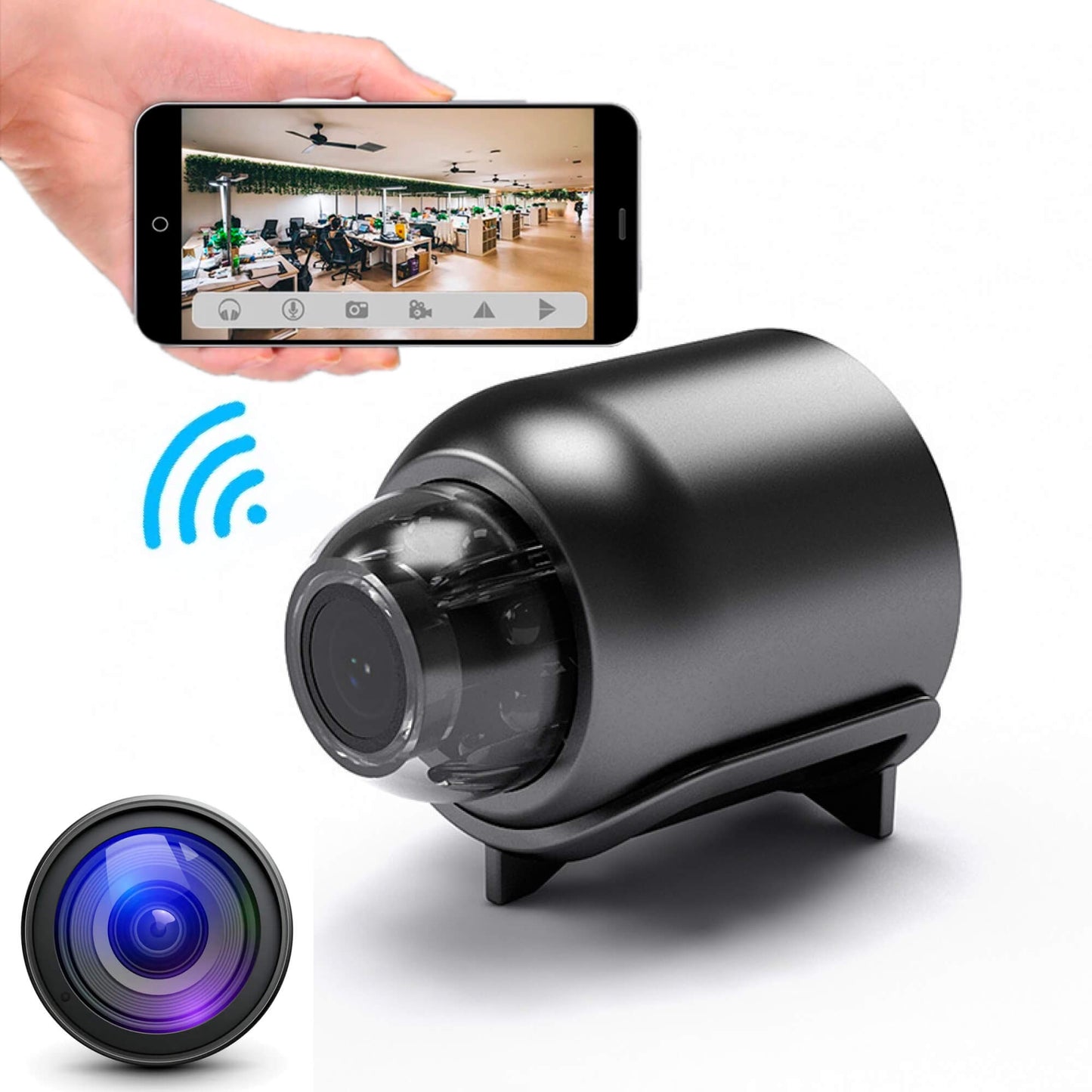 Compact Wireless IP Camera Night Vision 1080P WiFi