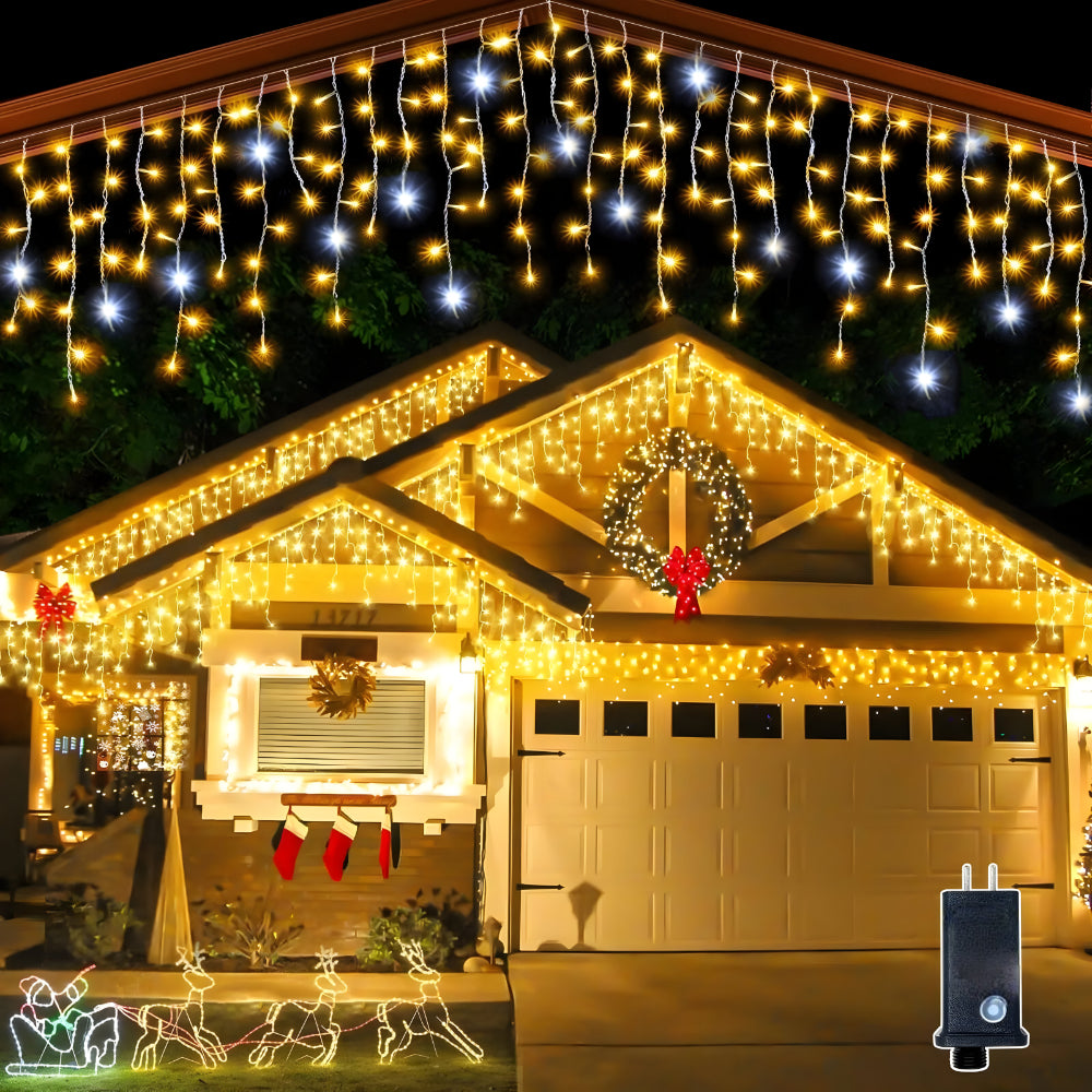 Festive LED Hanging Curtain String Lights - VogeLuxe