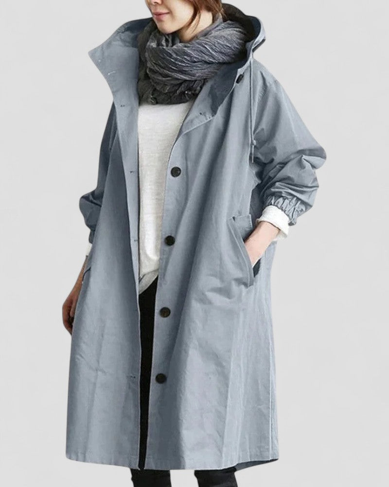 VogeLuxe | Women’s Elegant Hooded Trench Coat