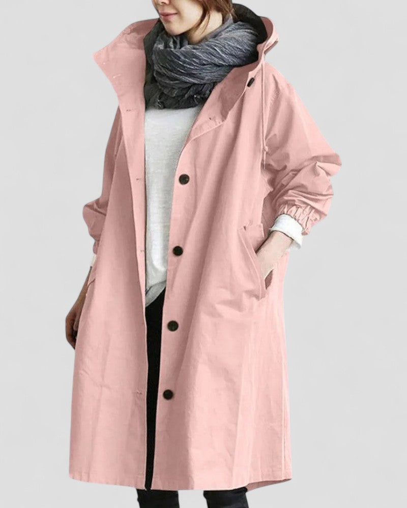 VogeLuxe | Women’s Elegant Hooded Trench Coat
