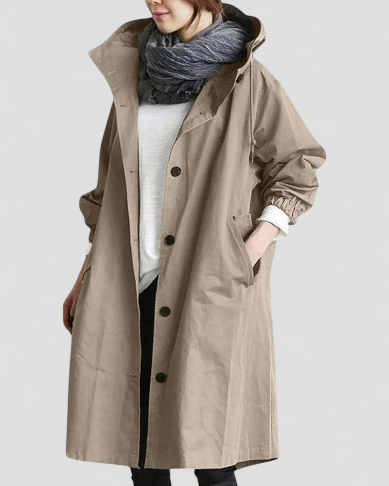 VogeLuxe | Women’s Elegant Hooded Trench Coat