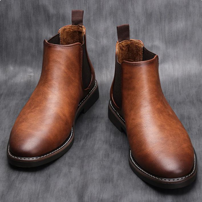 Men's Premium Leather Ankle Boots - Stylish Daily Wear