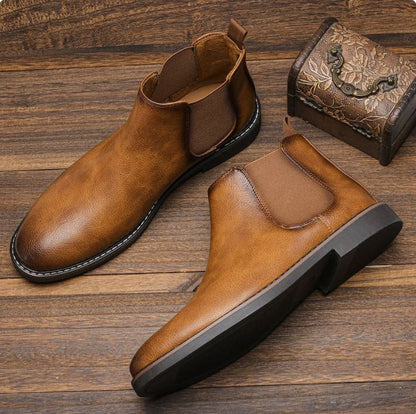 Men's Premium Leather Ankle Boots - Stylish Daily Wear