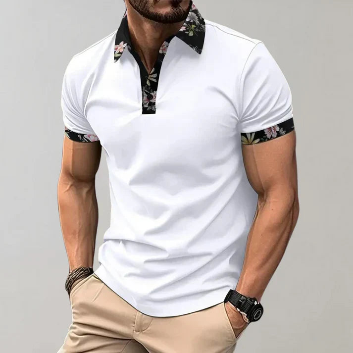 Men's Classic Casual Long Sleeve Polo Shirt with Various Styles