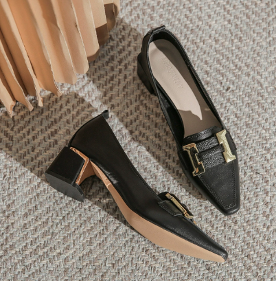 Classic Block Heel Loafers for Women