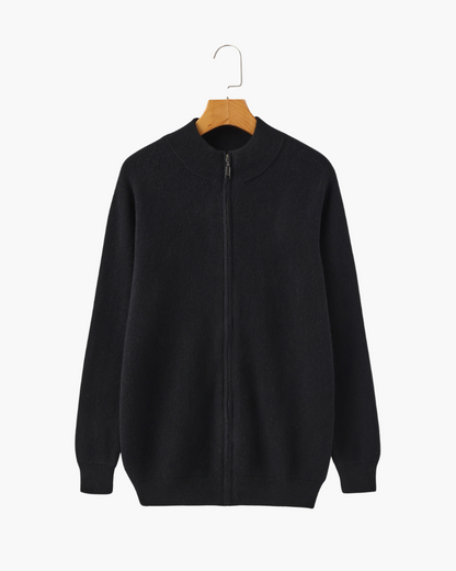 VogeLuxe | Men’s Full Zip Ribbed Knit Cardigan