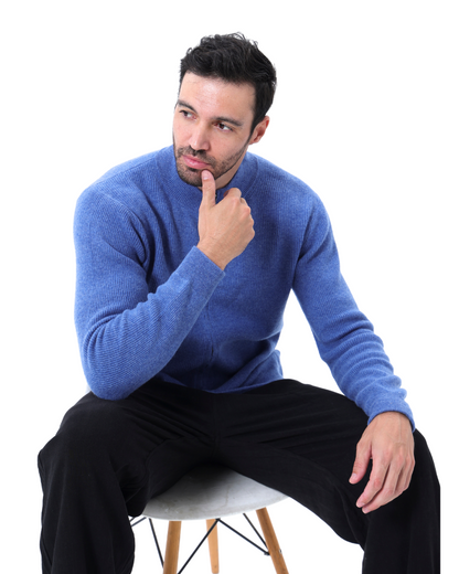 VogeLuxe | Men’s Full Zip Ribbed Knit Cardigan