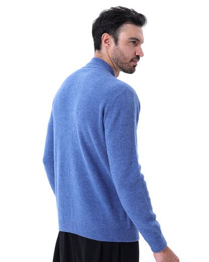 VogeLuxe | Men’s Full Zip Ribbed Knit Cardigan