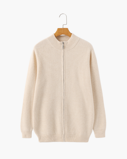 VogeLuxe | Men’s Full Zip Ribbed Knit Cardigan