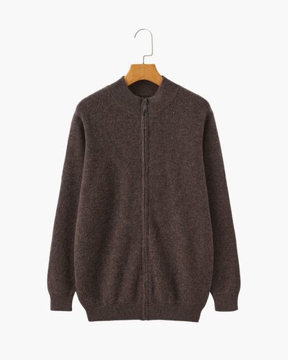 VogeLuxe | Men’s Full Zip Ribbed Knit Cardigan