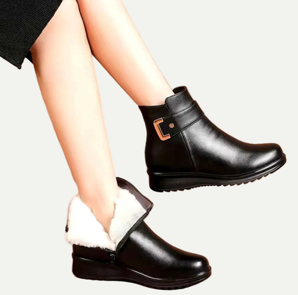 VogeLuxe | Women’s Ankle Length Boots with Buckled Strap