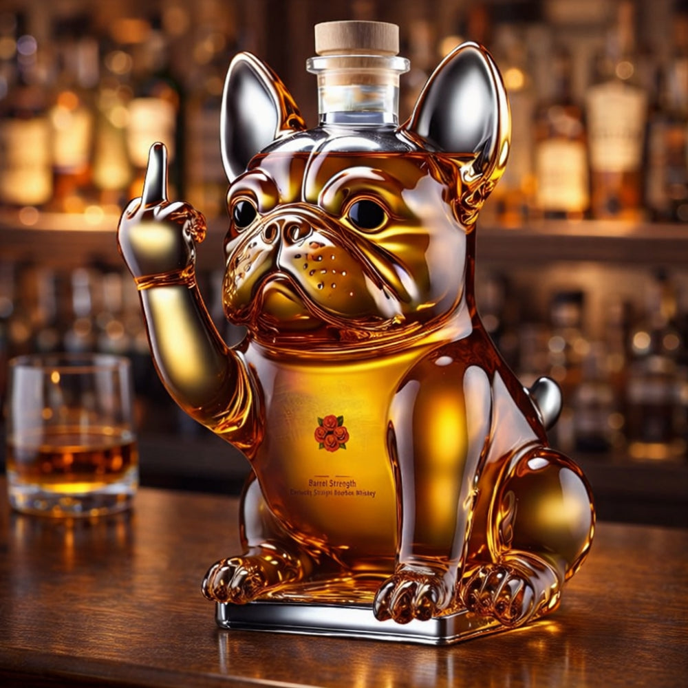 Luxury Dog Figurine Whiskey Decanter Bottle Set - VogeLuxe