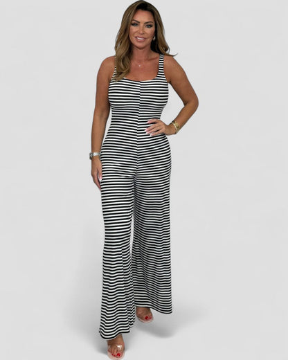 Wide Leg Sleeveless Stretch Jumpsuit for Women