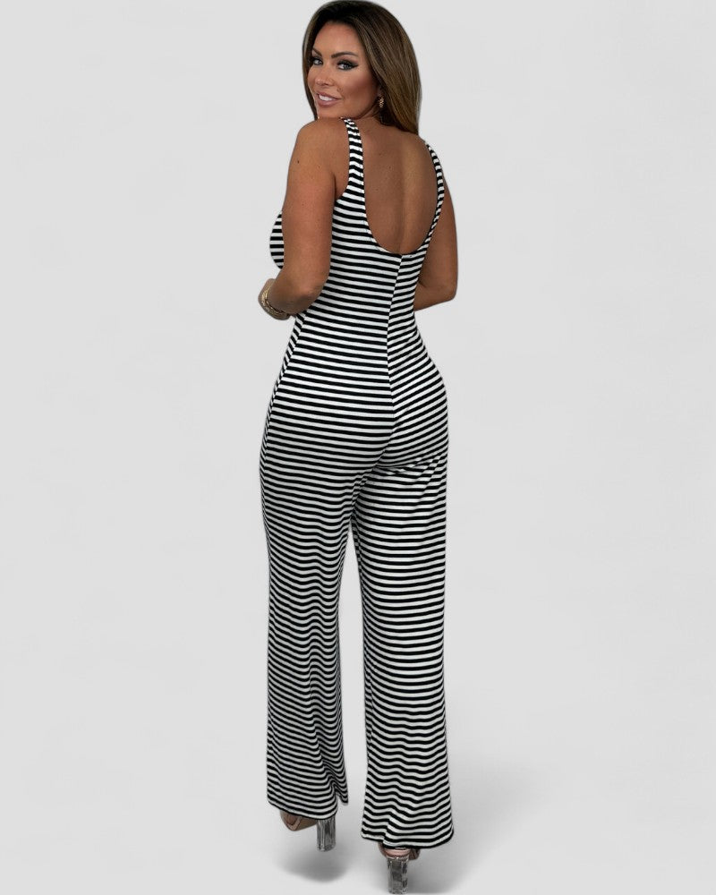Wide Leg Sleeveless Stretch Jumpsuit for Women