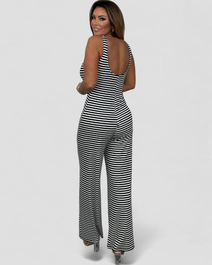 Wide Leg Sleeveless Stretch Jumpsuit for Women