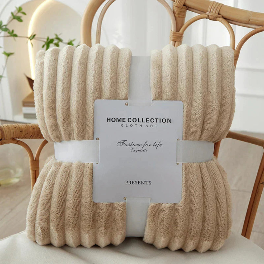 Soft Striped Throw Blanket for Bed and Sofa