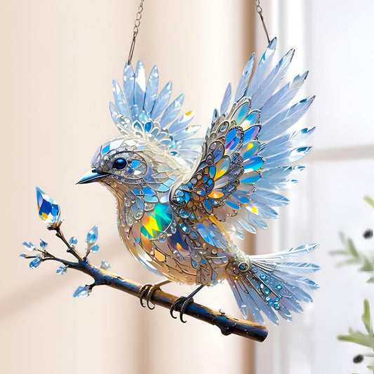 Colorful Bird Glass Window Hanging Decoration - VogeLuxe