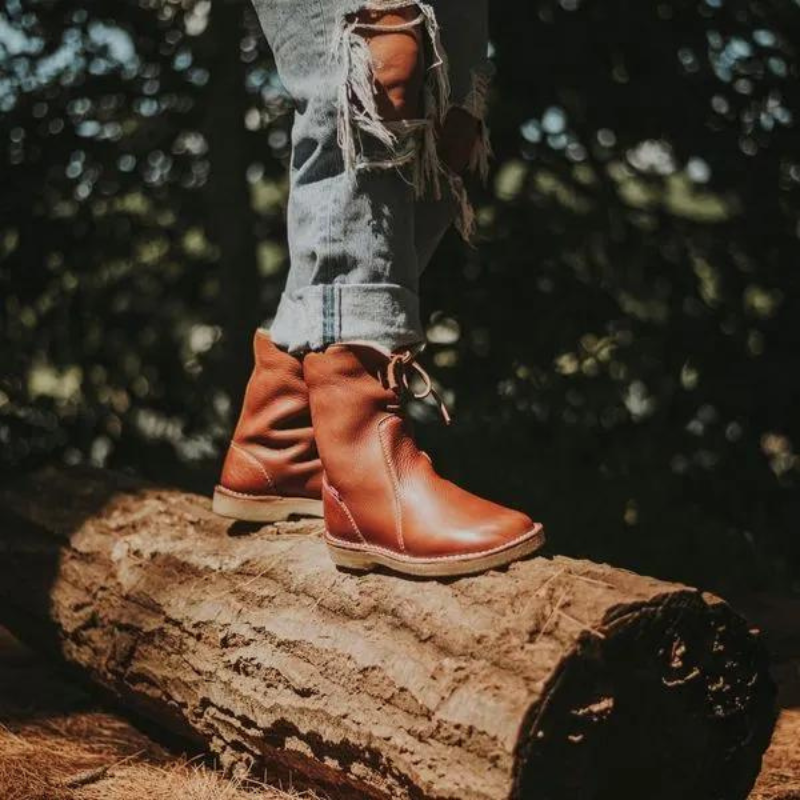 VogeLuxe | Women’s Shearling Lined Mid Calf Slouch Leather Boots