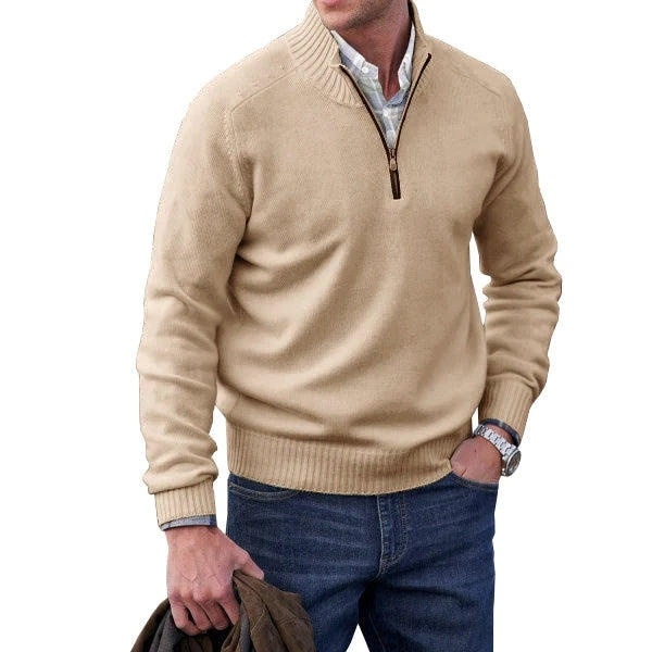 Soft Men's Fleece Quarter Zip Sweater for Winter