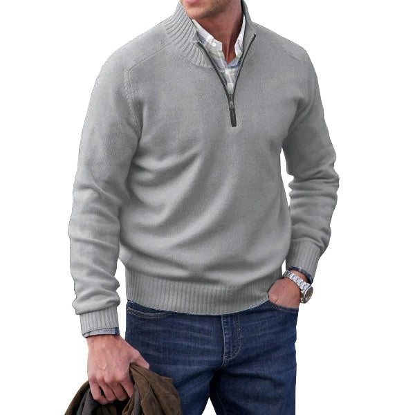 Soft Men's Fleece Quarter Zip Sweater for Winter