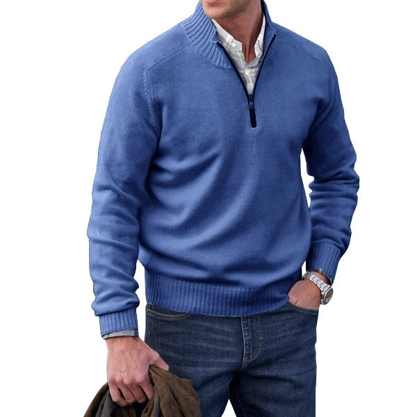 Soft Men's Fleece Quarter Zip Sweater for Winter
