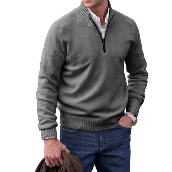Soft Men's Fleece Quarter Zip Sweater for Winter