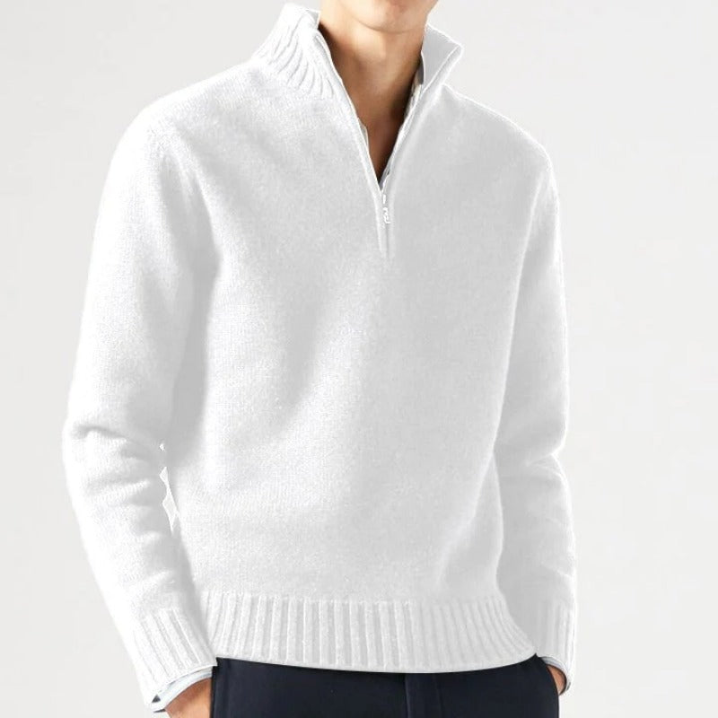 Soft Men's Fleece Quarter Zip Sweater for Winter