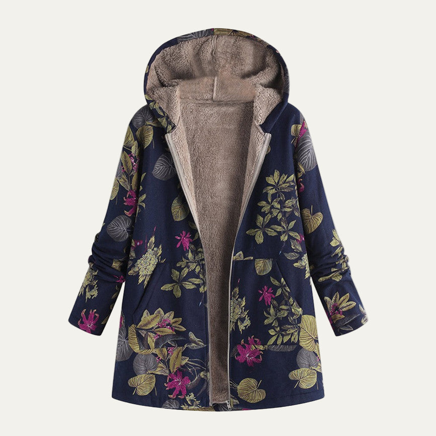 VogeLuxe | Women’s Oversized Floral Hooded Cardigan
