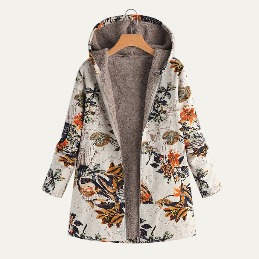 VogeLuxe | Women’s Oversized Floral Hooded Cardigan