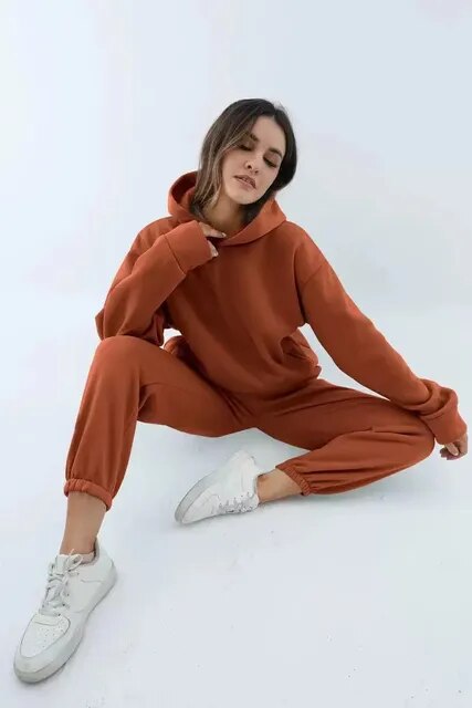Relaxed Fit Women's Sporty Tracksuit Set