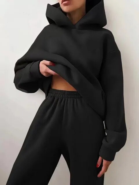 Relaxed Fit Women's Sporty Tracksuit Set
