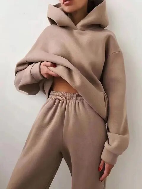 Relaxed Fit Women's Sporty Tracksuit Set