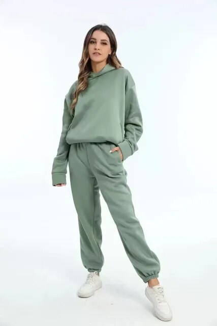 Relaxed Fit Women's Sporty Tracksuit Set