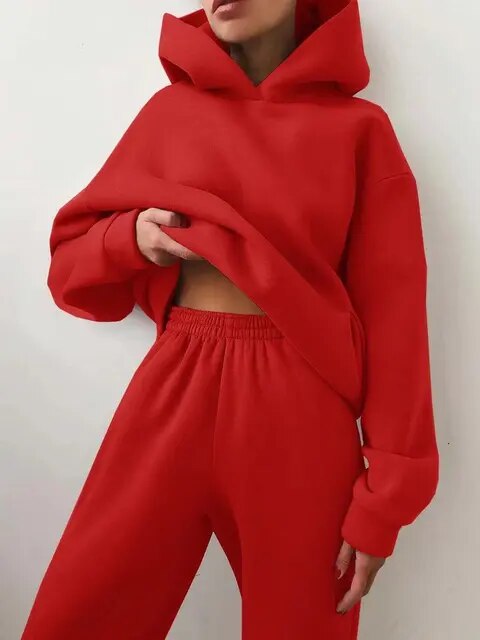 Relaxed Fit Women's Sporty Tracksuit Set