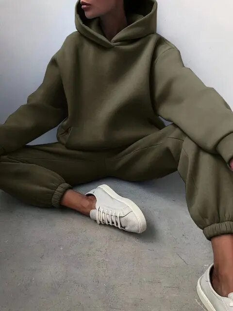 Relaxed Fit Women's Sporty Tracksuit Set