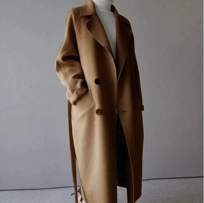 Warm Women's Long Oversized Winter Trench Coat