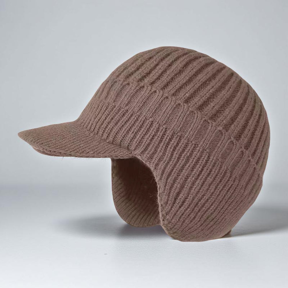 Warm Cable Knit Beanie Hat with Earflaps