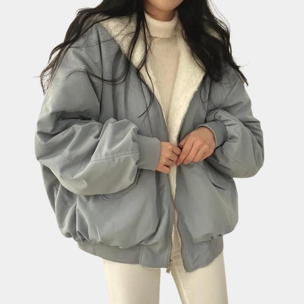 VogeLuxe | Women’s Oversized Fleece Lined Bomber Jacket