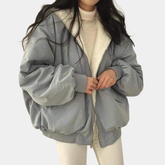 VogeLuxe | Women’s Oversized Fleece Lined Bomber Jacket