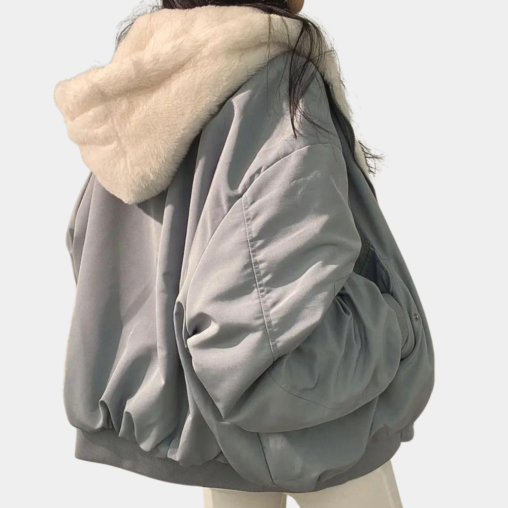 VogeLuxe | Women’s Oversized Fleece Lined Bomber Jacket