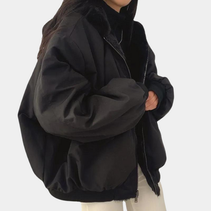 VogeLuxe | Women’s Oversized Fleece Lined Bomber Jacket