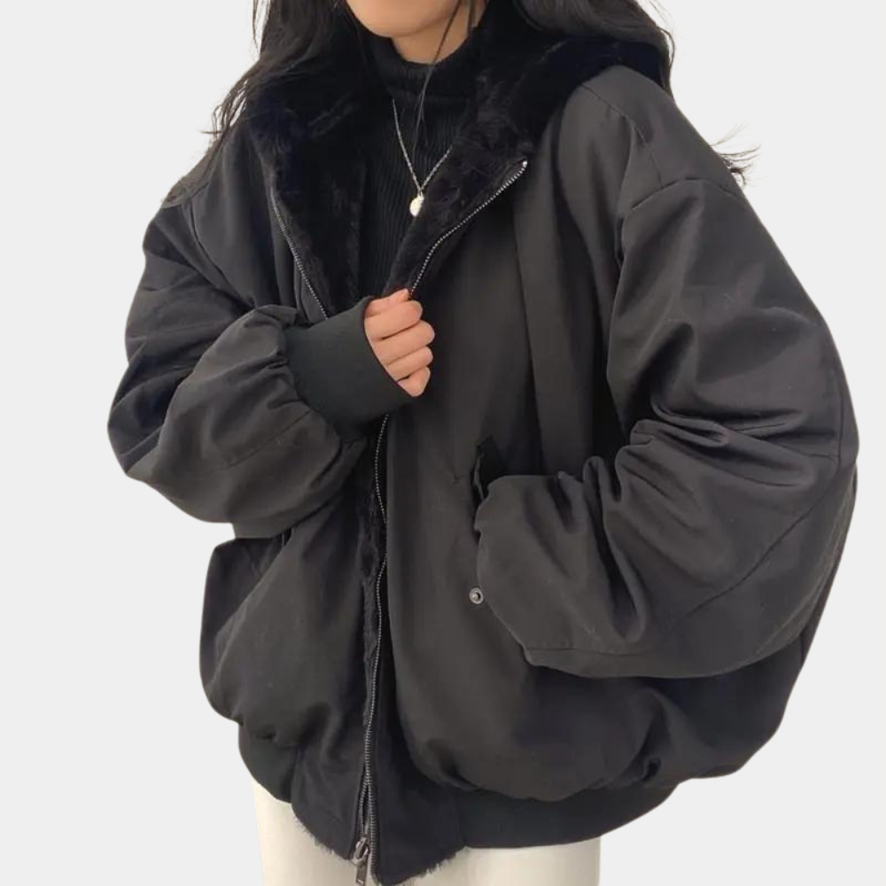 VogeLuxe | Women’s Oversized Fleece Lined Bomber Jacket