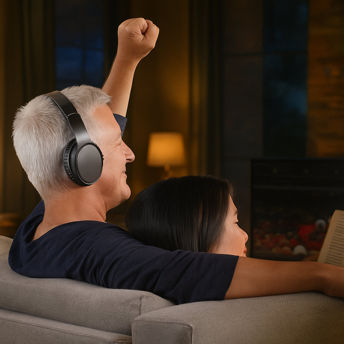 Long Range Wireless Home TV Headphones Set - VogeLuxe