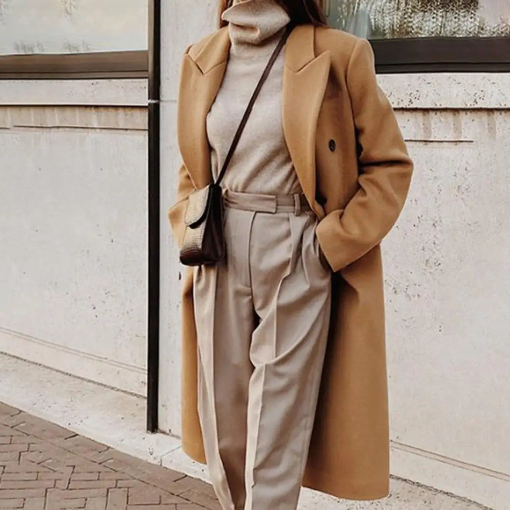Classic Ladies Double Button Trench Coat - VogeLuxe