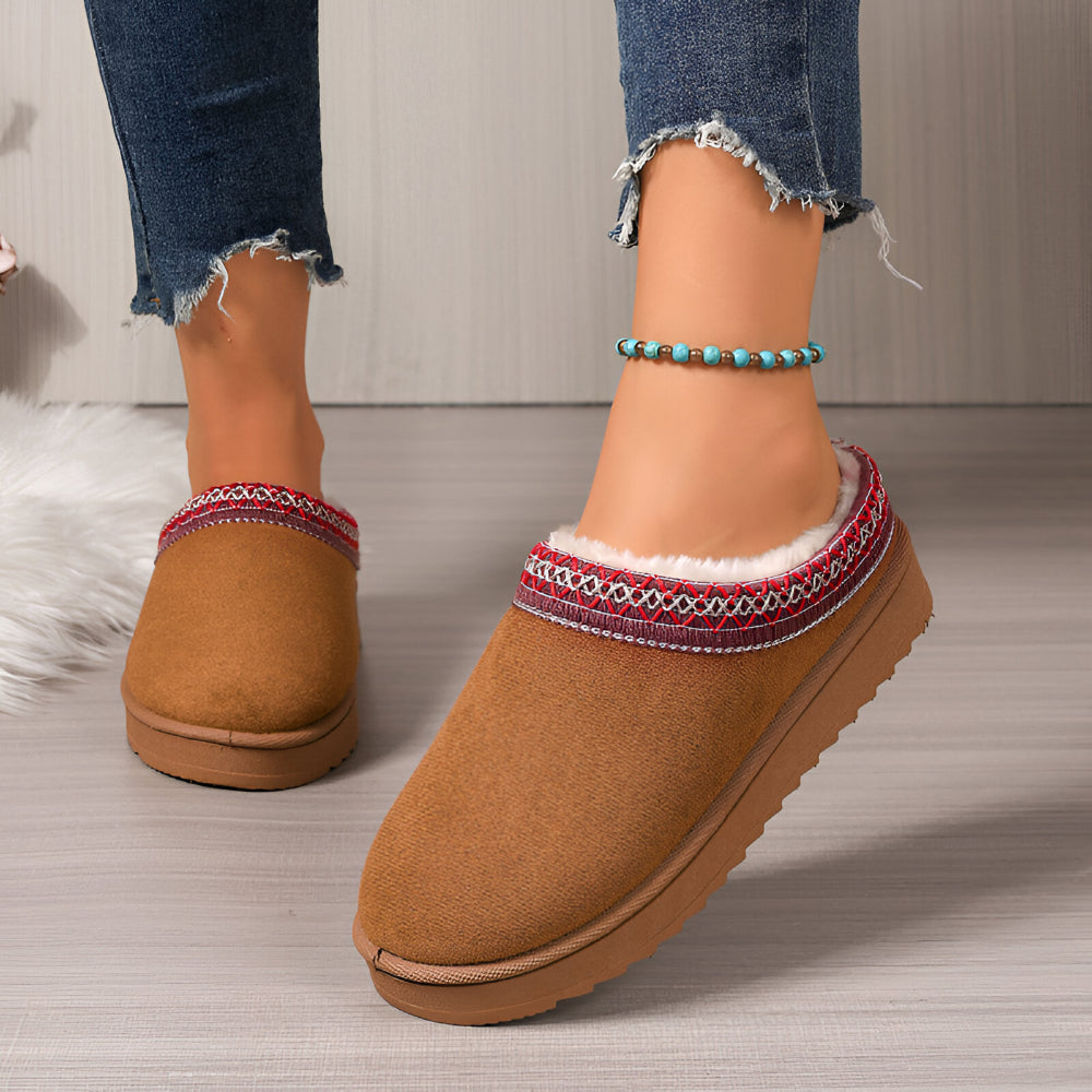 Cozy Women's Fur Lined Slipper Shoes - VogeLuxe